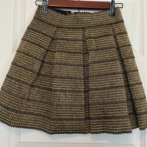 Gold and Black Structured Mini Skirt
